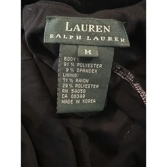 Vtg Lauren Ralph Lauren Velvet Black Maxi Dress Drape Back Evening Gown Medium - Picture 14 of 15